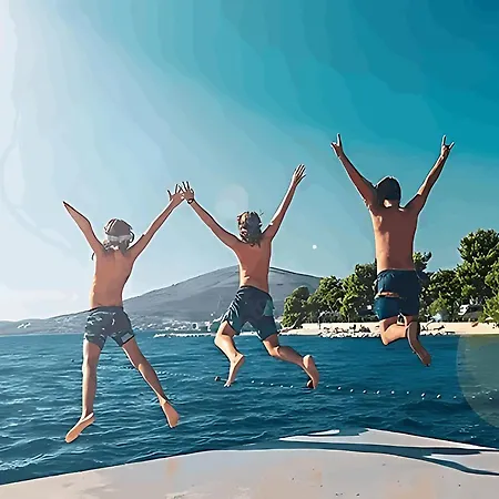 Karolina Großes Meerblick 2000qm Garten Familien Gruppen Insel Lošinj Ferienhaus Nerezine
