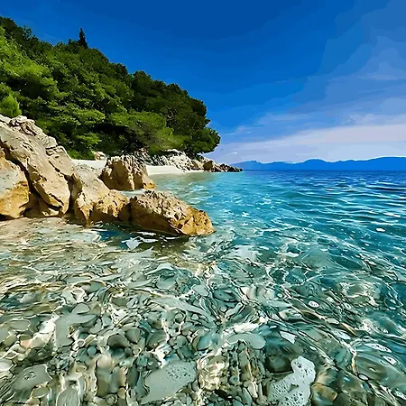 Karolina Grosses Meerblick 2000qm Garten Familien Gruppen Insel Losinj Prázdninový dům Nerezine